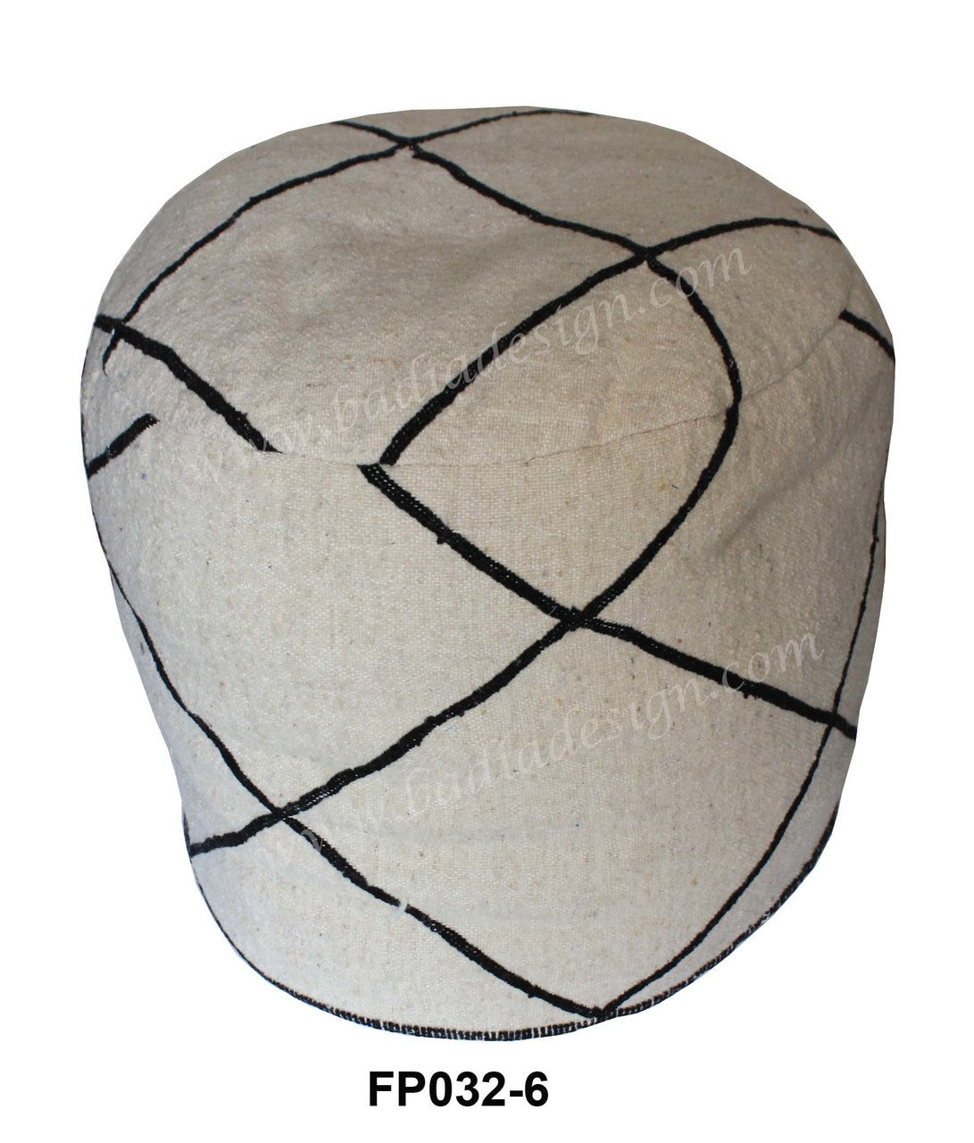Multi-Color Wool Embroidered Fabric Pouf