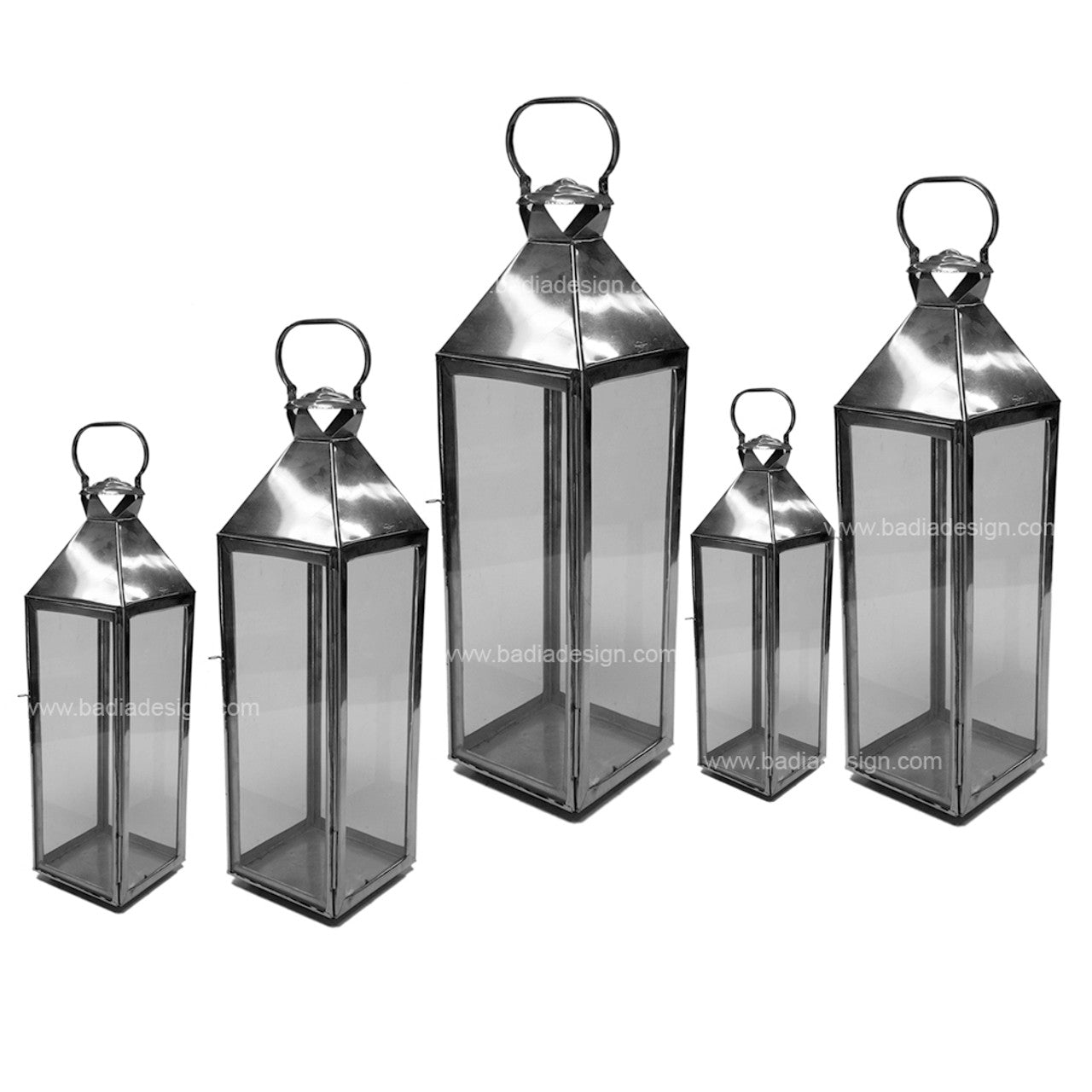 Silver Lantern with Clear Glass