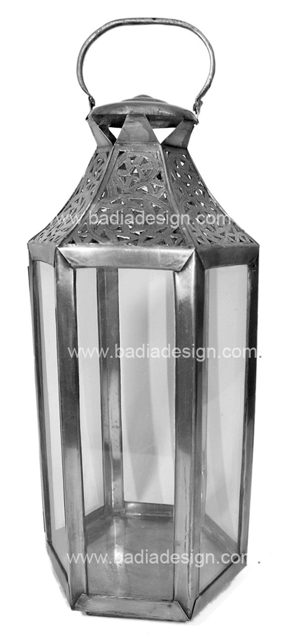 Silver Lanterns with Clear Glass