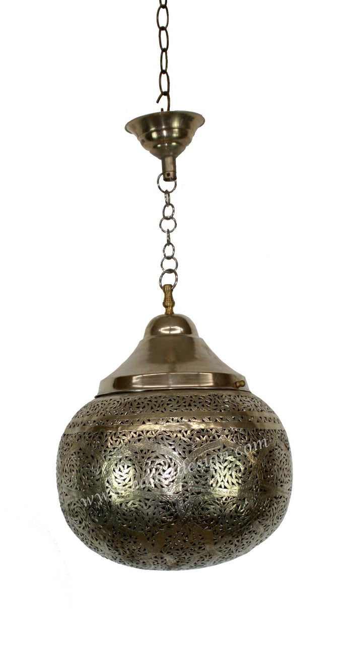 Hand Punched Silver Light Fixture