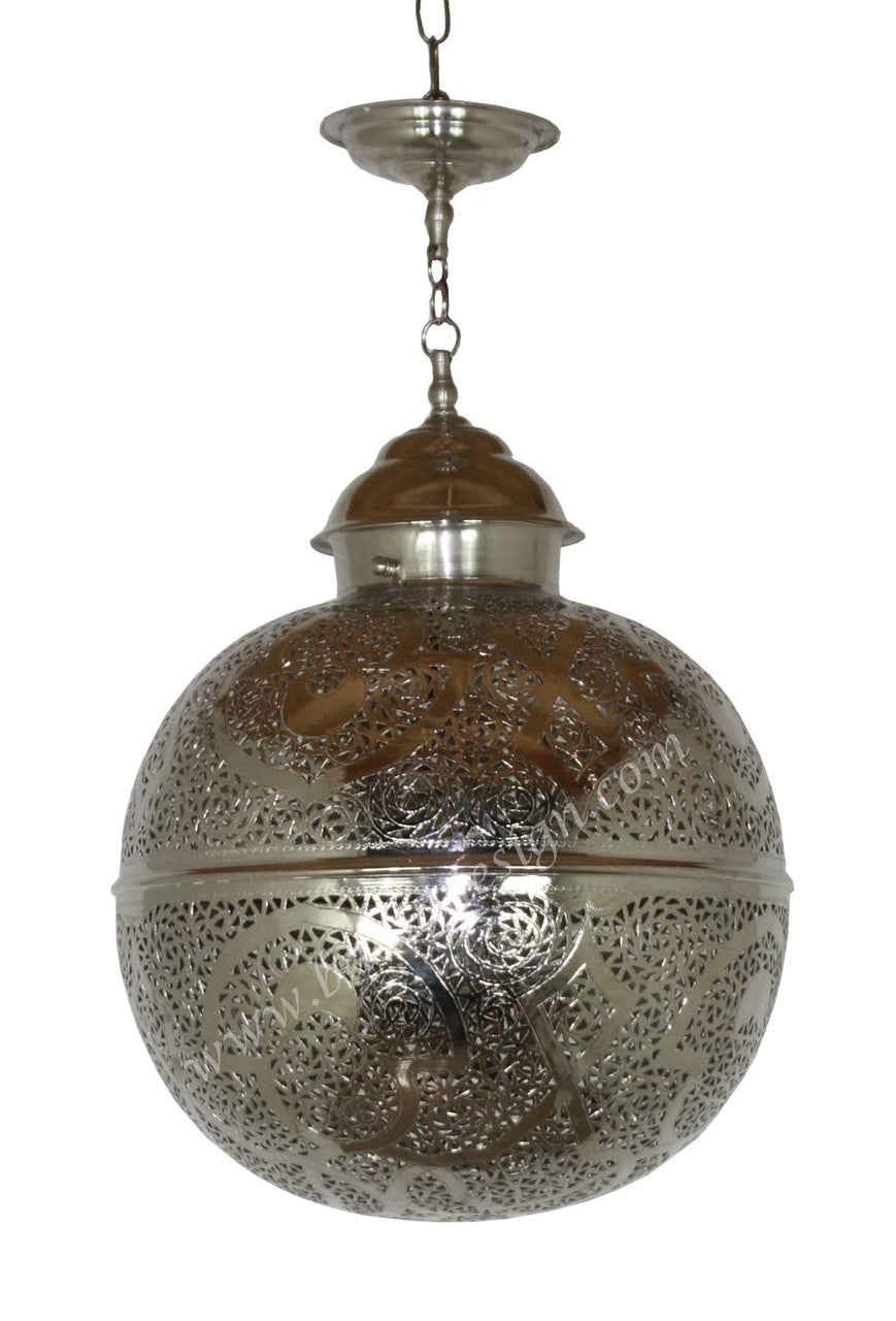Round Brass Silver Ceiling Light Fixture