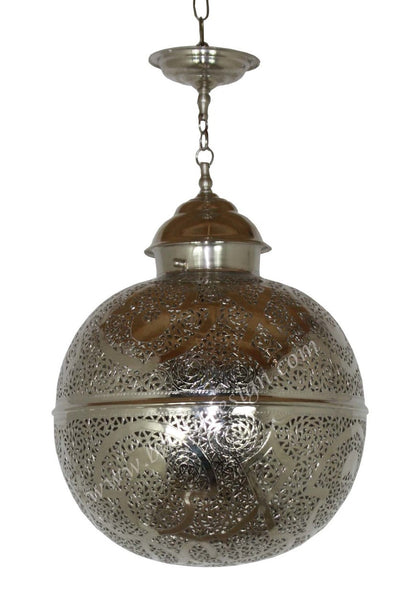 Round Brass Silver Ceiling Light Fixture