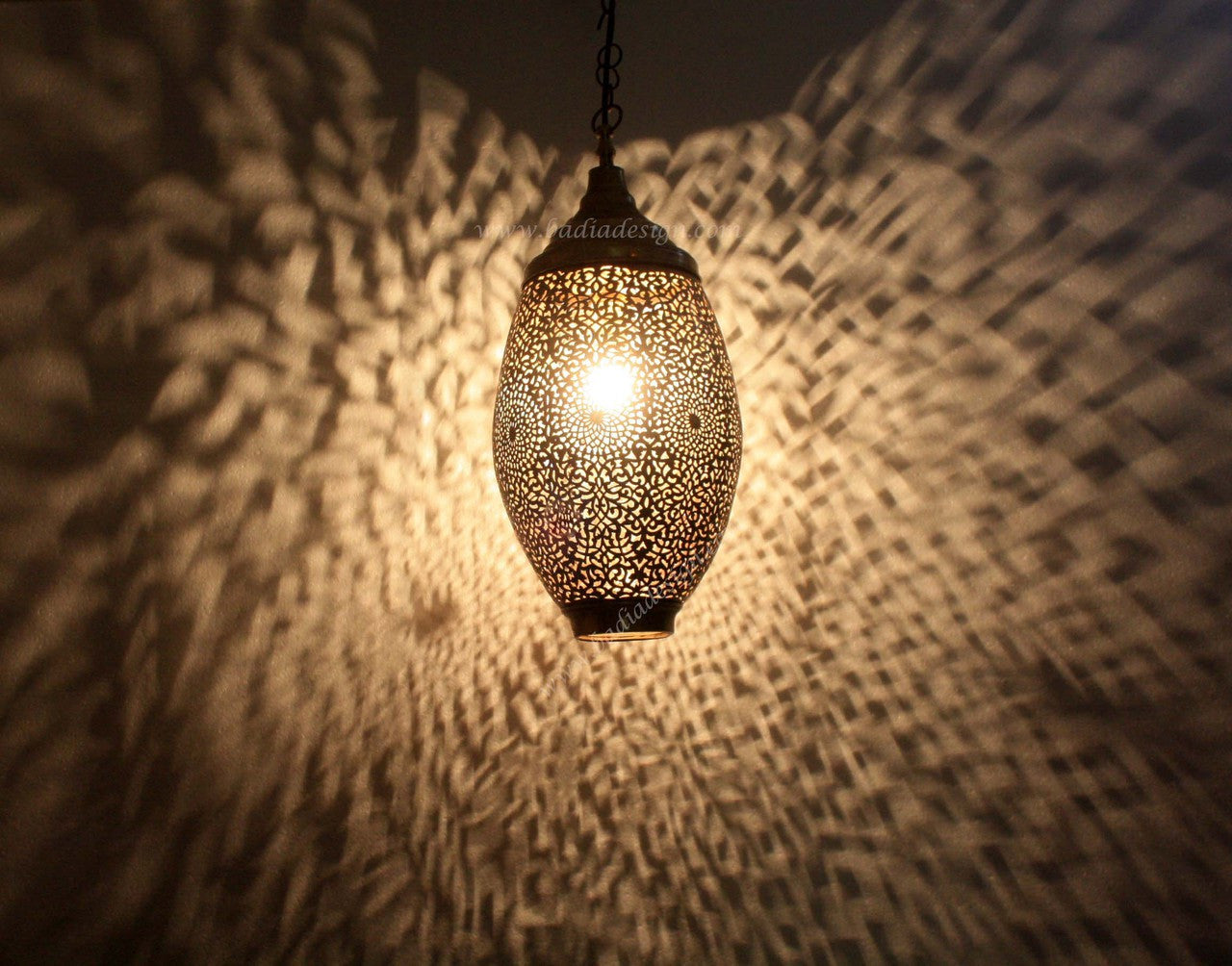 Hanging Lantern with White Glass Bottom