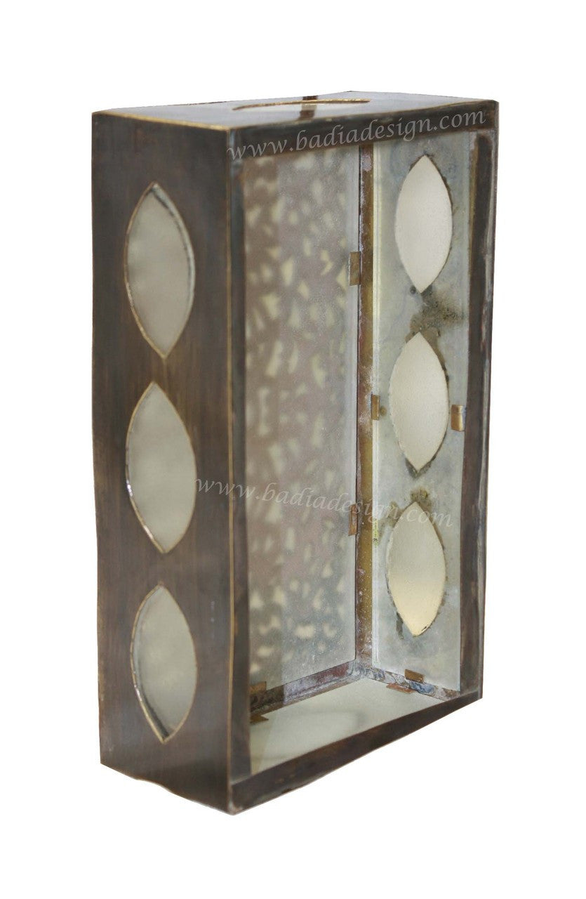 Brass Wall Sconce with White Glass