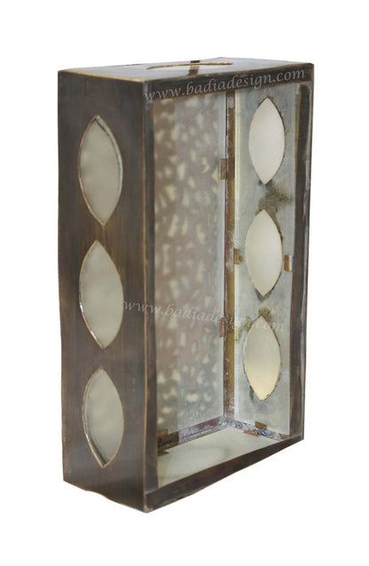 Brass Wall Sconce with White Glass