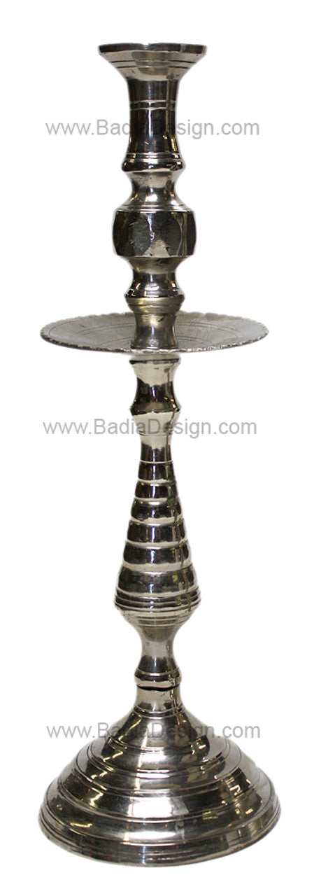 Tall Vintage Silver Candle Holder