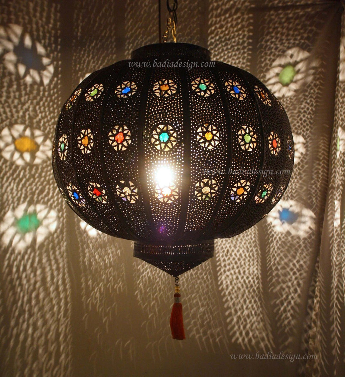 Moroccan Dark Tin Lantern