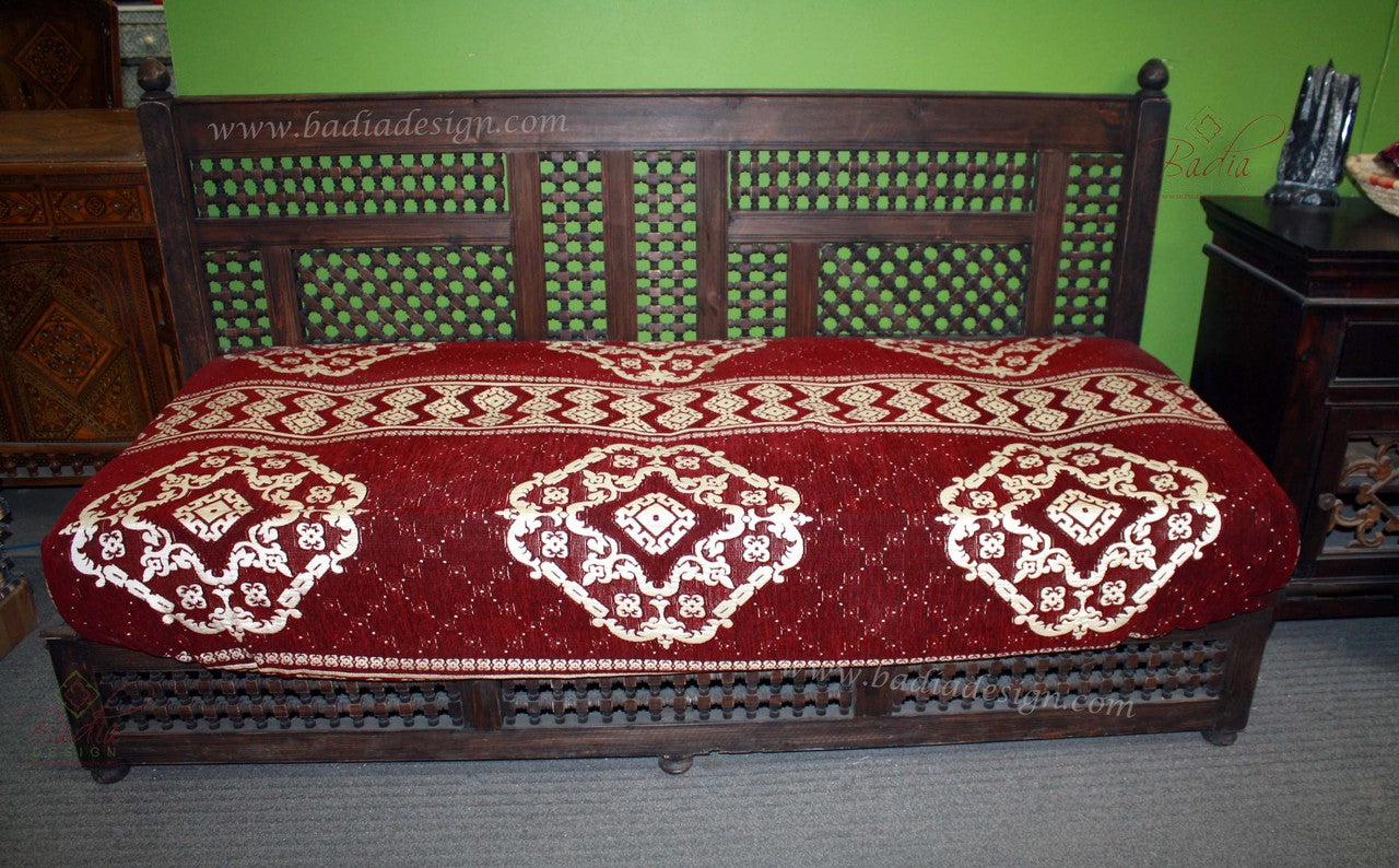 Moucharabieh Cedar Wood Daybed with Backrest