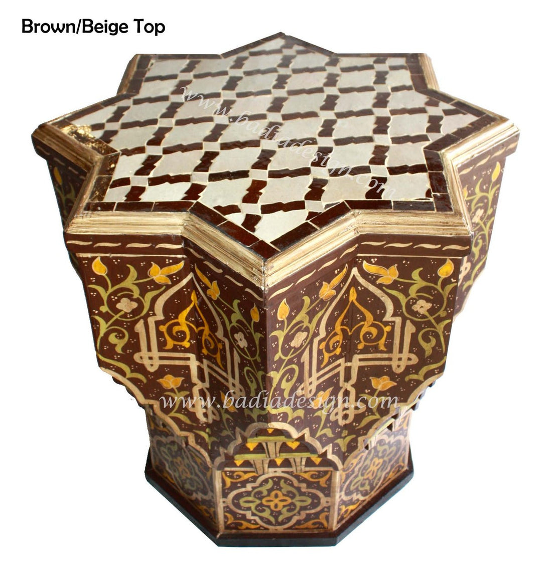 Hand Painted Star Table with Tile Top