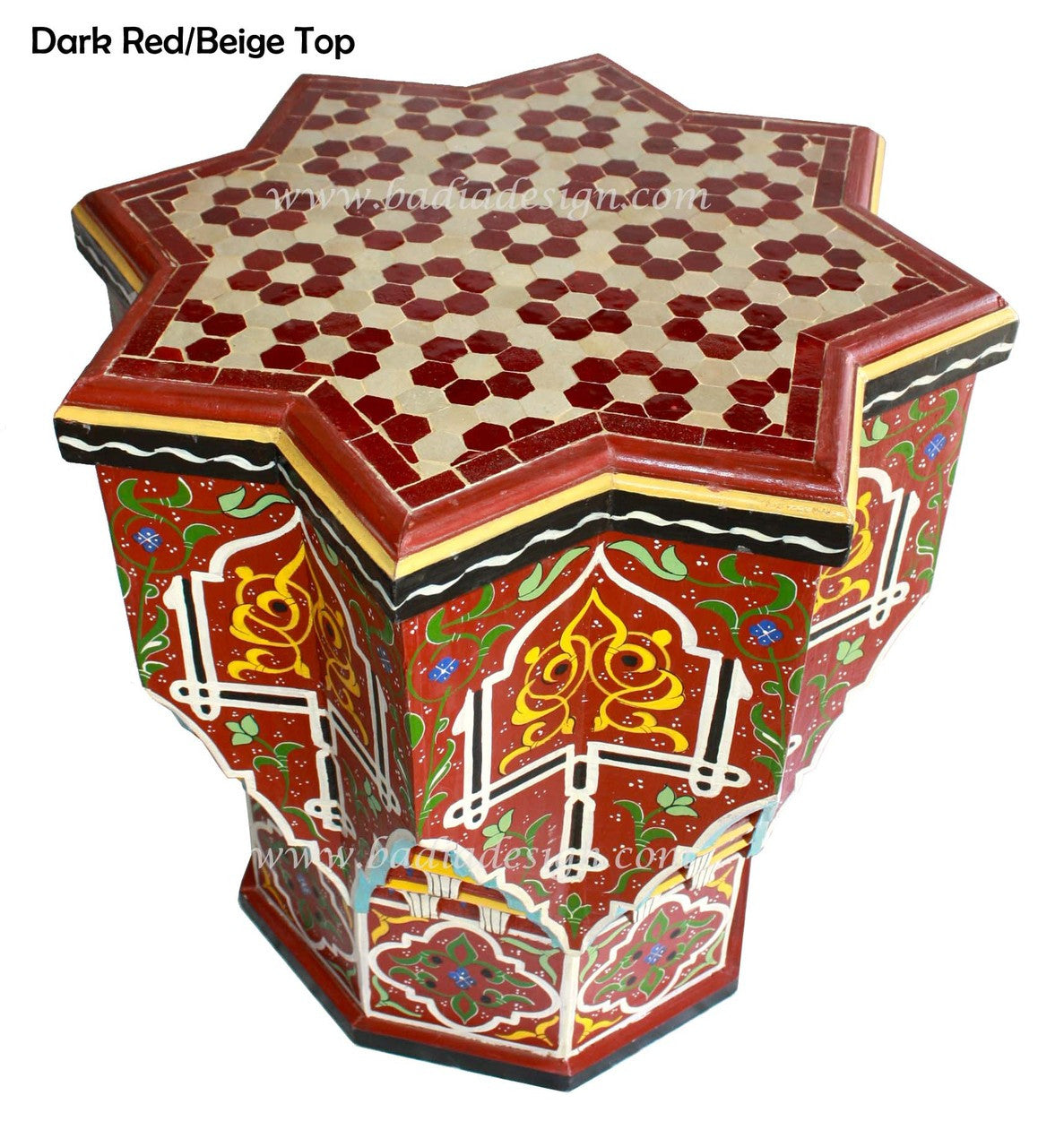 Hand Painted Star Table with Tile Top