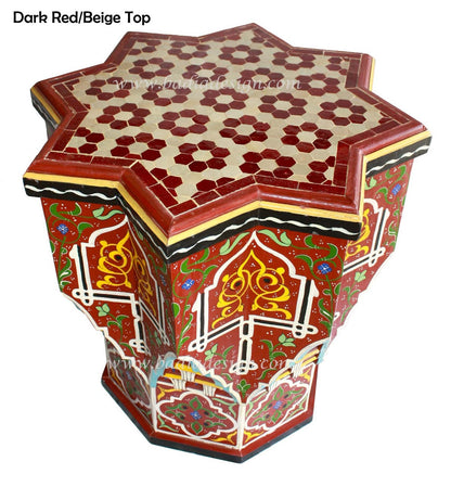 Hand Painted Star Table with Tile Top