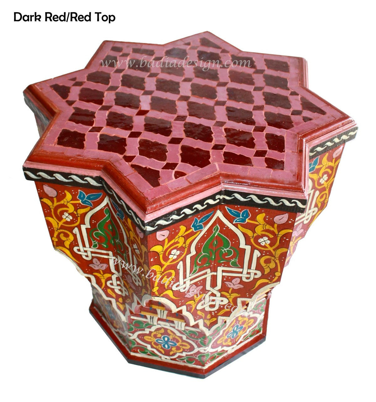 Hand Painted Star Table with Tile Top