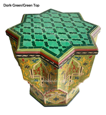 Hand Painted Star Table with Tile Top