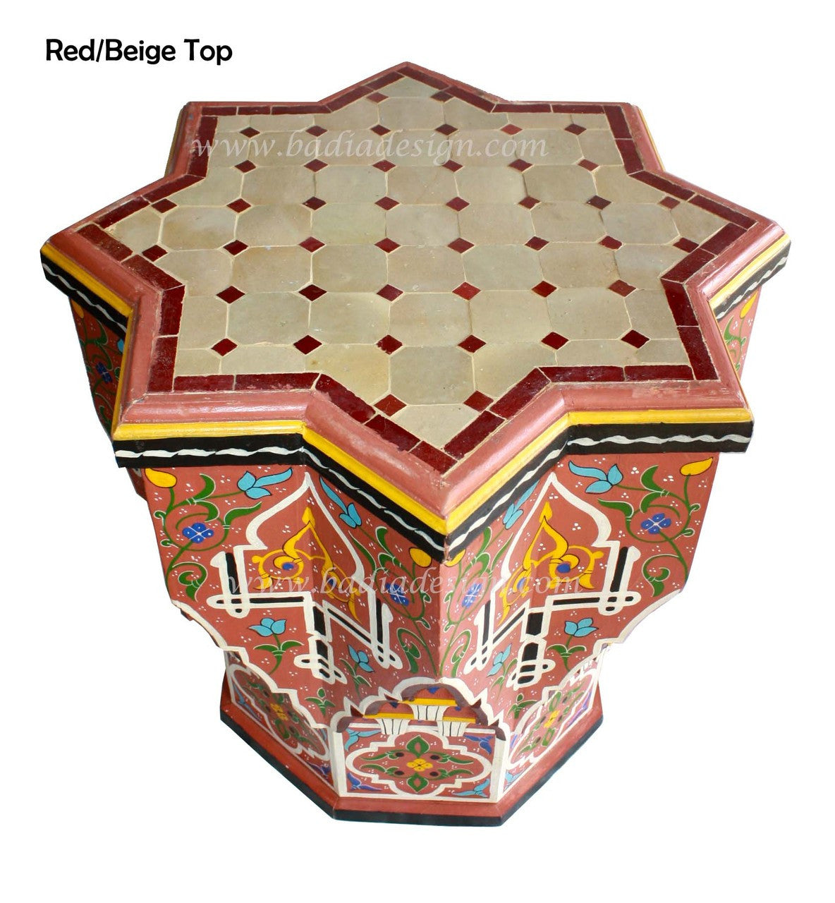 Hand Painted Star Table with Tile Top