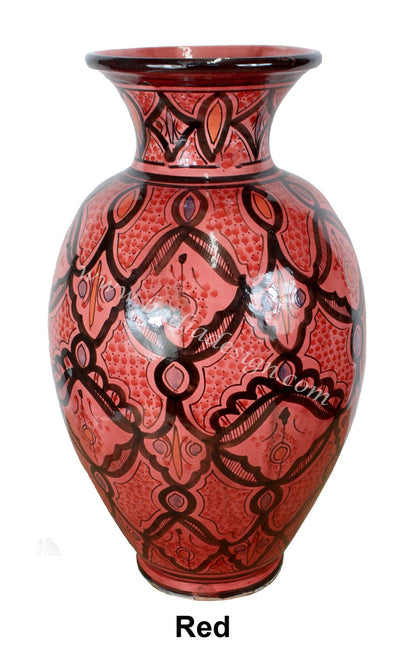 Moroccan Hand Painted Ceramic Vase