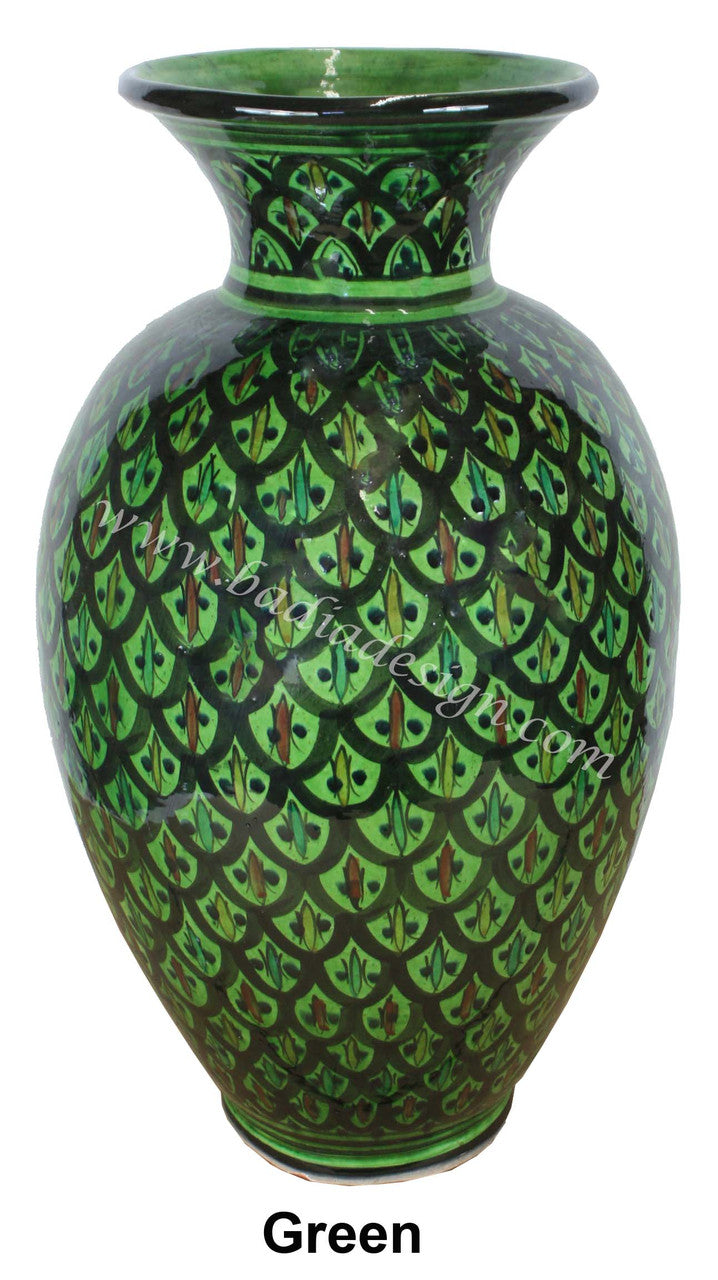 Moroccan Hand Painted Ceramic Vase