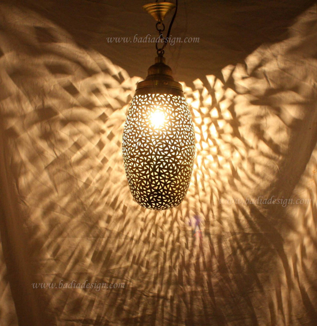 Moroccan Oblong Brass Lantern