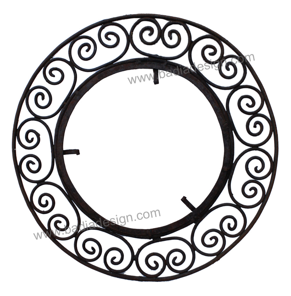 Round Wrought Iron Mirror Frame