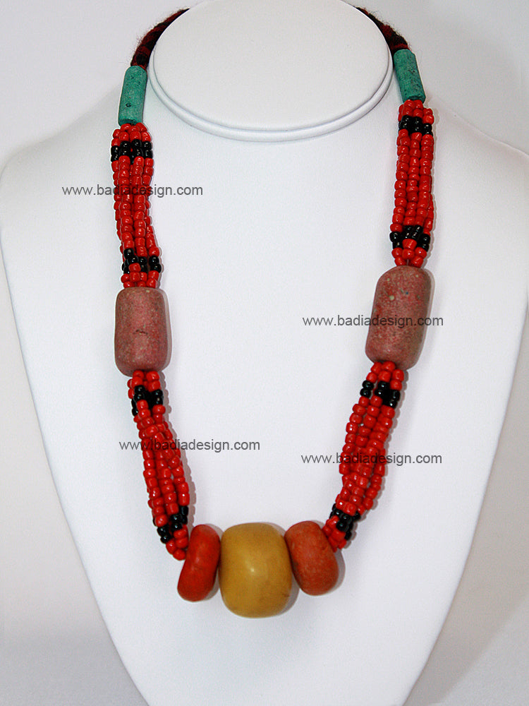 Moroccan Multi-Color Gemstone Necklace - J004