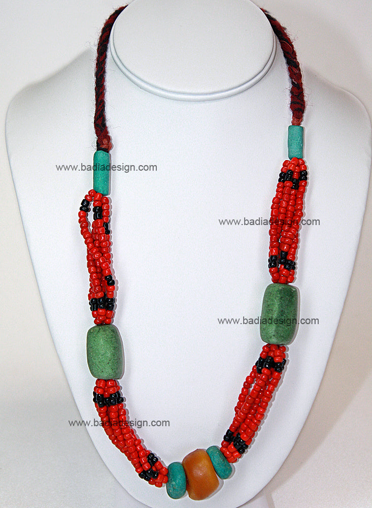 Moroccan Multi-Color Gemstone Necklace - J005