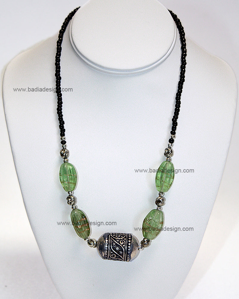 Moroccan Green Gemstone Necklace - J020