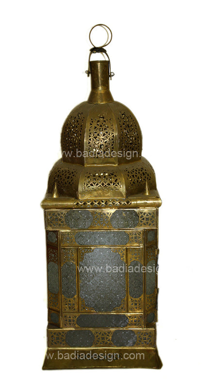 Brass Lantern with Frosted Glass