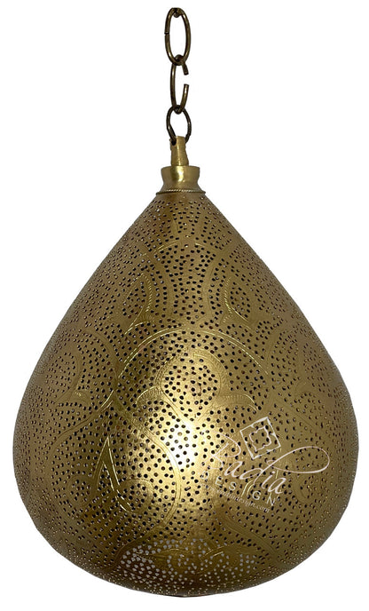 Intricate Teardrop Shaped Brass Lantern