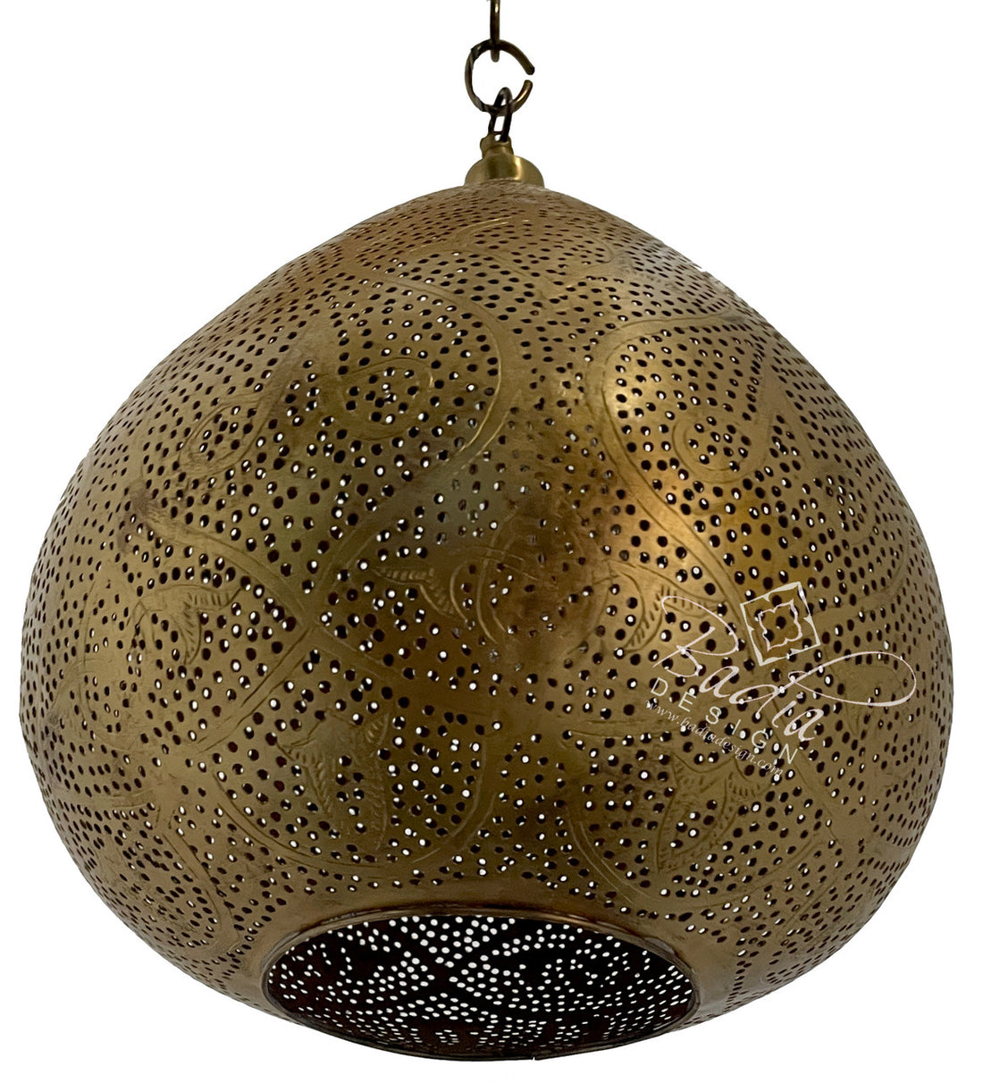 Intricate Teardrop Shaped Brass Lantern