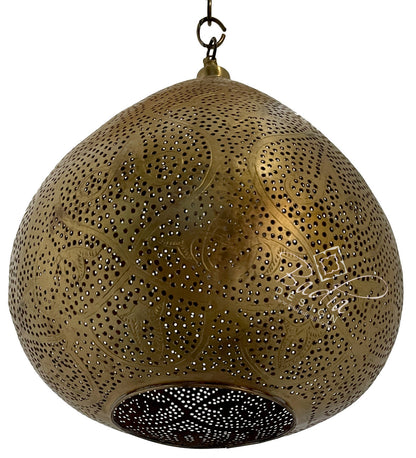 Intricate Teardrop Shaped Brass Lantern