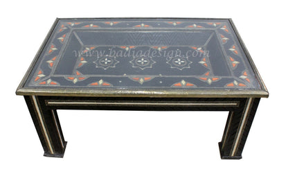 Embossed Metal and Bone Rectangle Table