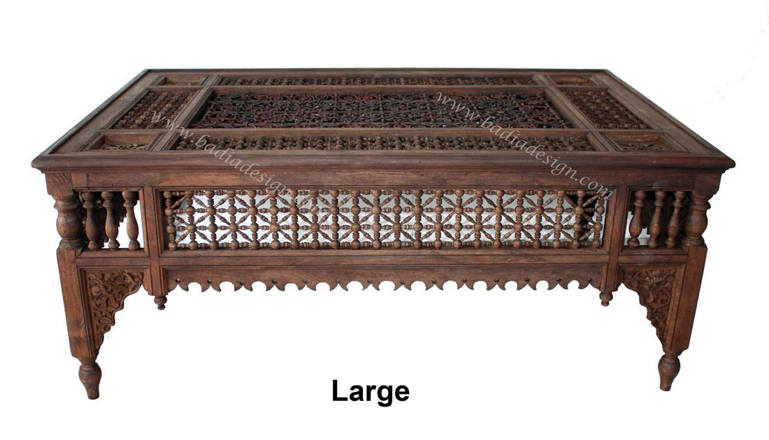 Hand Carved Moucharabieh Cedar Table