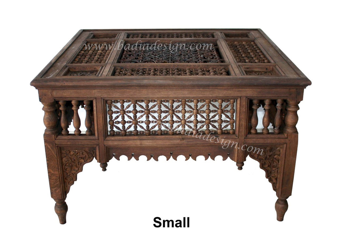 Hand Carved Moucharabieh Cedar Table