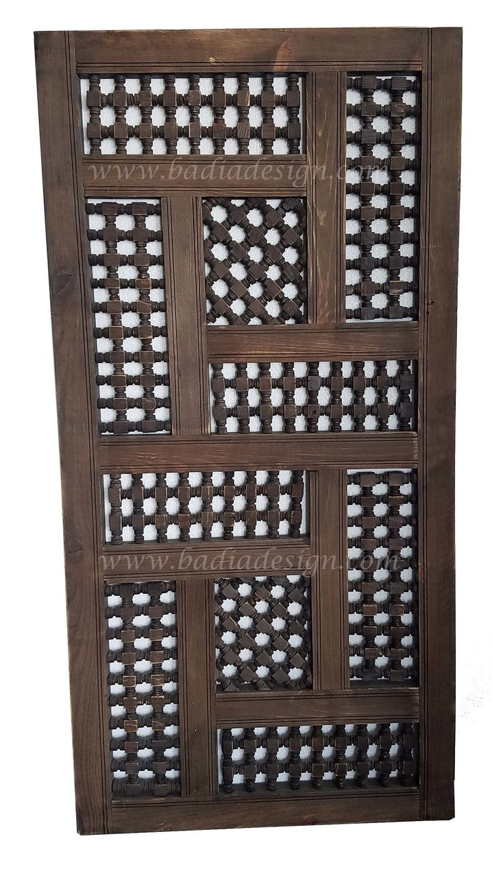 Stained Moroccan Moucharabieh Wood Panel