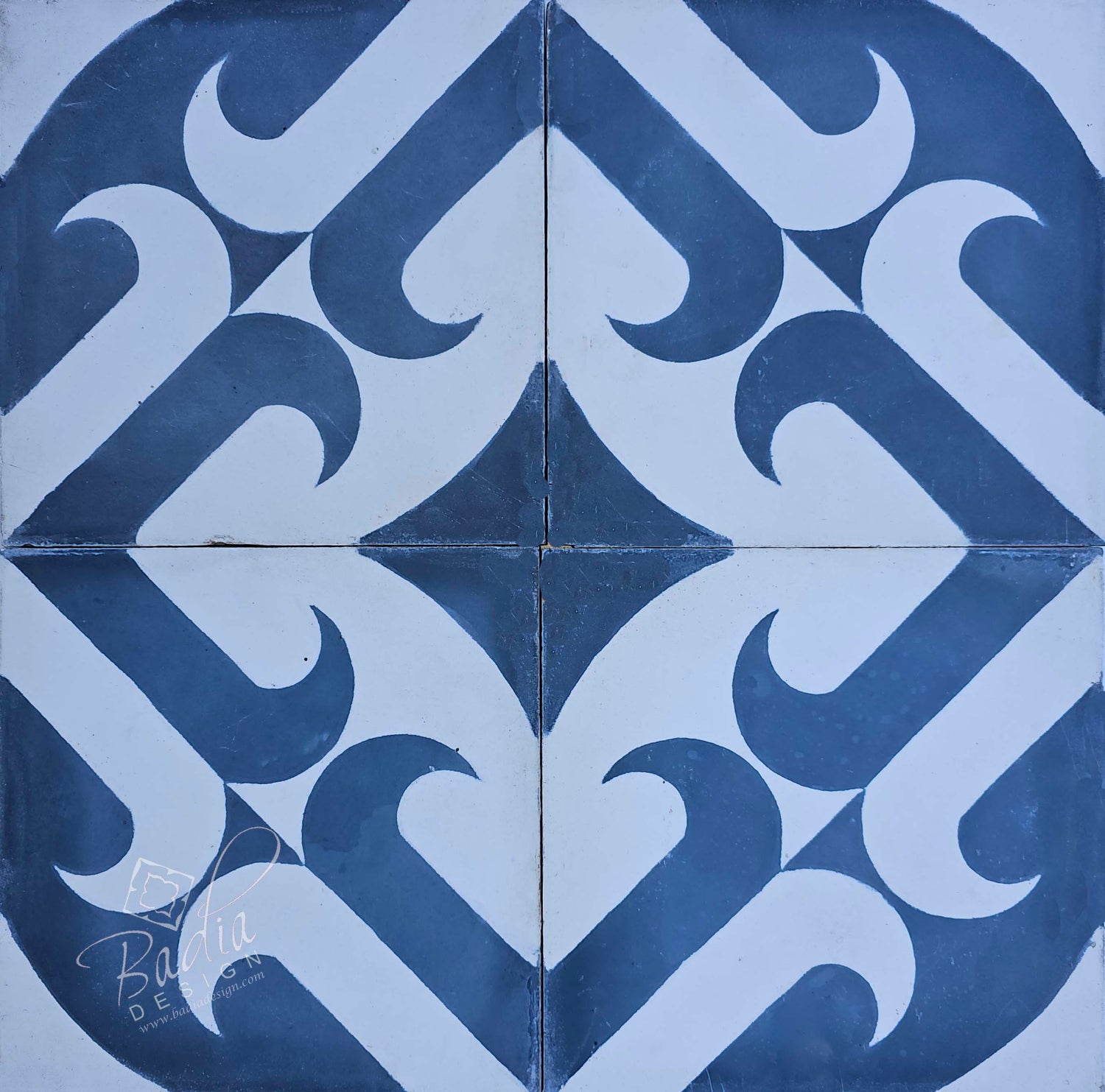Moroccan Blue Cement Floor Tile - CT130