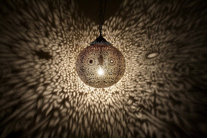 Round Hand Punched Brass Lantern