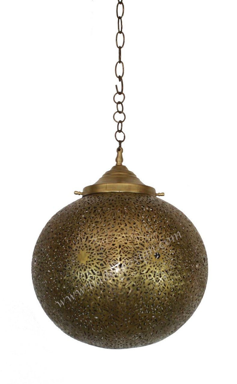 Round Hand Punched Brass Lantern