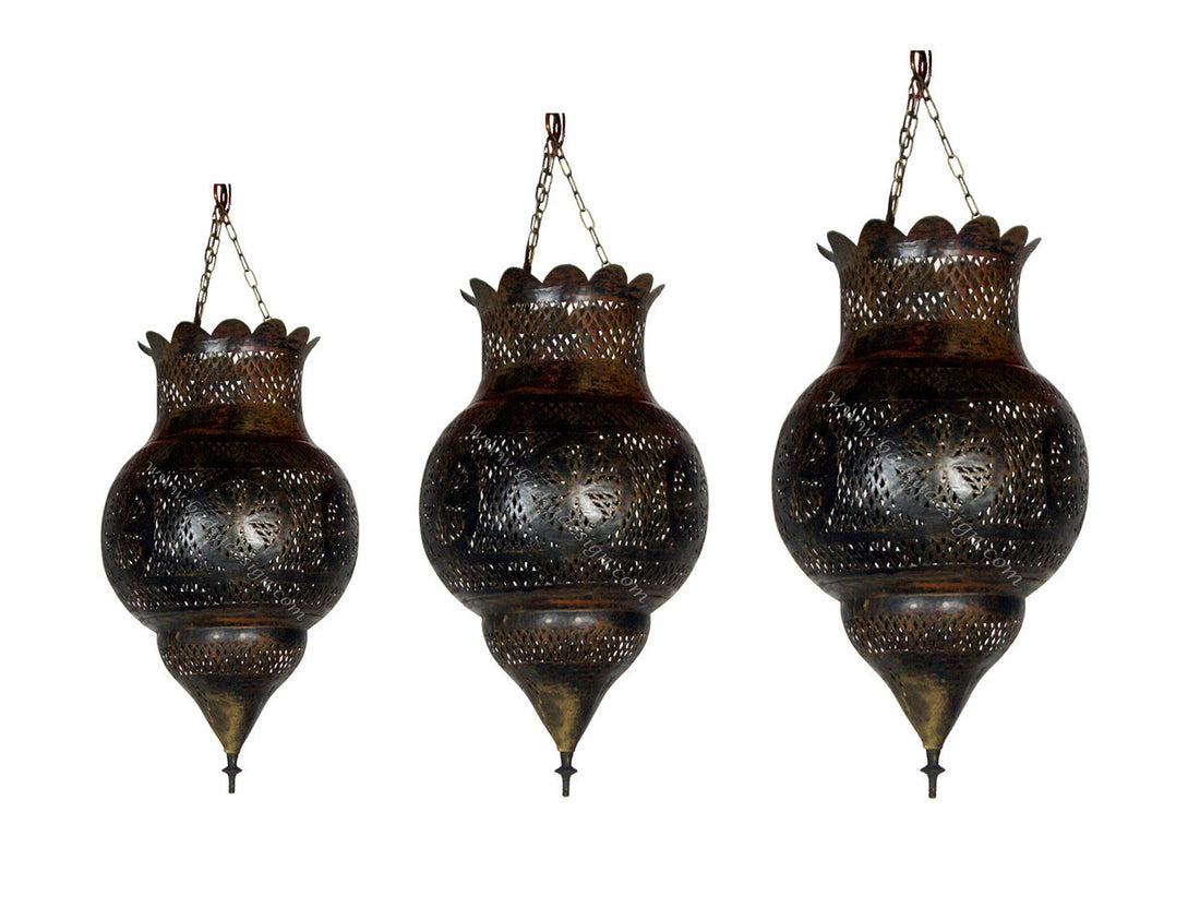 Aged Arabesque Brass Lamp