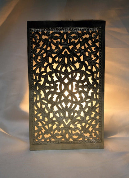 Silver Brass Rectangle Wall Sconce