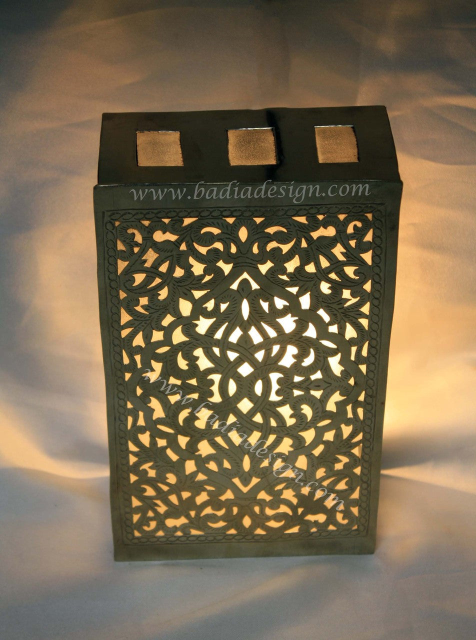 Silver Brass Rectangle Wall Sconce