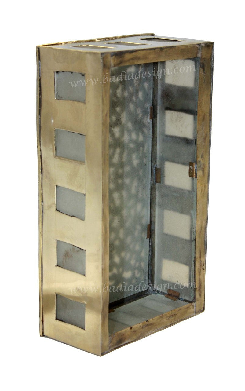 Silver Brass Rectangle Wall Sconce