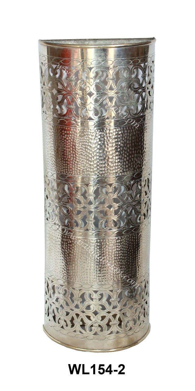 Half Cylinder Brass and Silver Wall Sconces