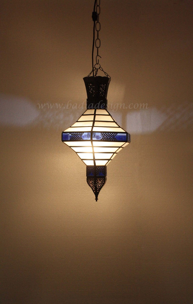 Multi Color Lantern with Soft White Glass