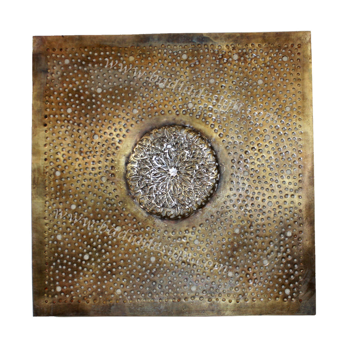 Square Brass Wall Sconce with White Glass