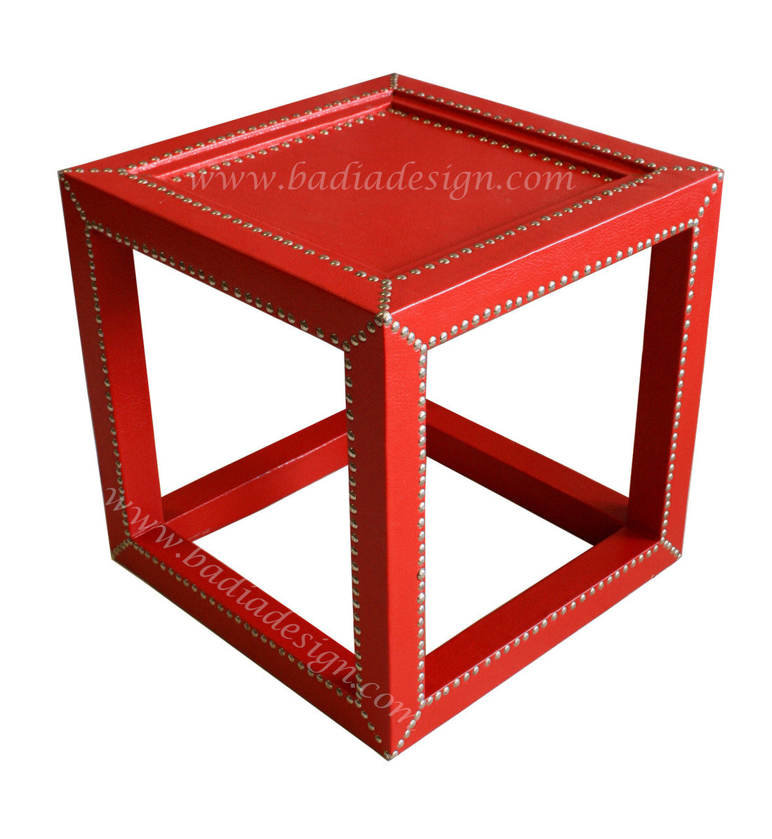 Square Embossed Metal and Premium Leather Table