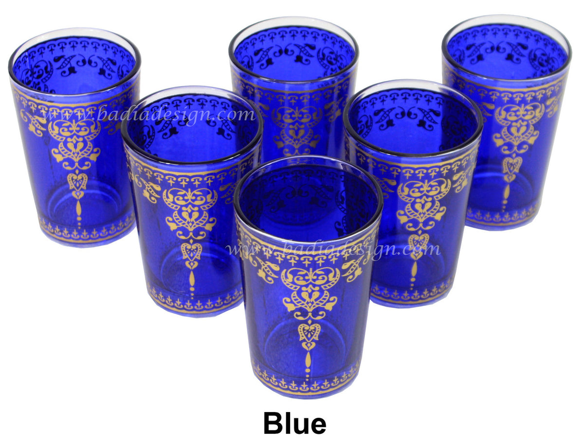 Moorish Motif Colored Tea Glass Set - Pack of 6 – Badia Design Inc.