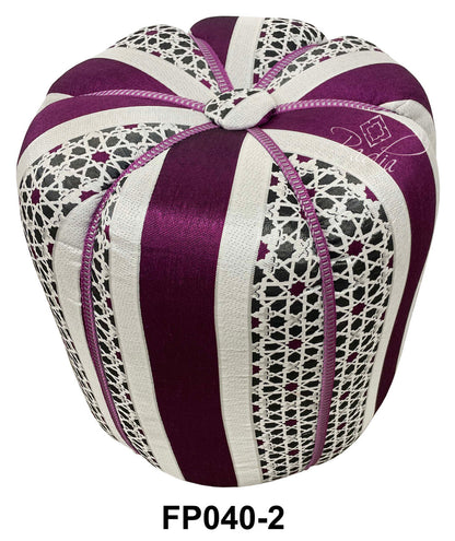 Multi-Color Fabric Moroccan Pouf