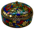 Moroccan Multi-Color Resin Container with Gold Metal Detail