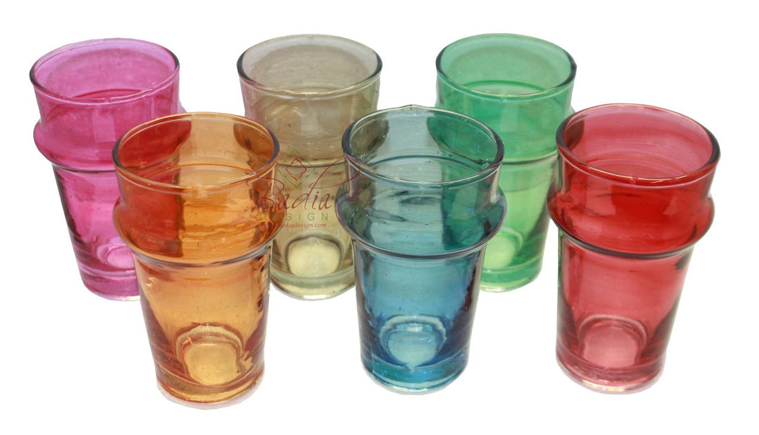 Multi Color Beverage Glasses - Set of 6