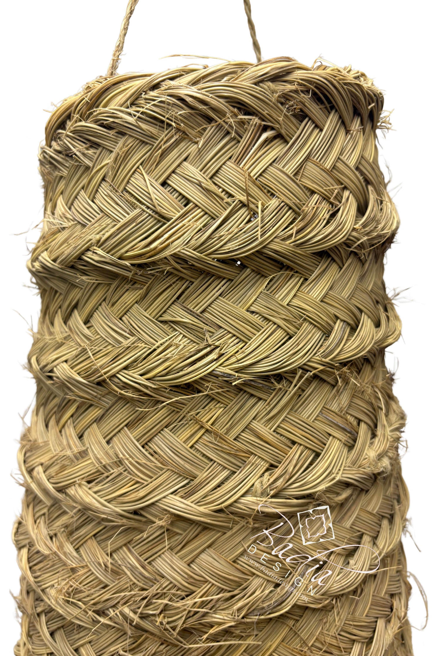 Tall Cone Shaped Raffia Lantern