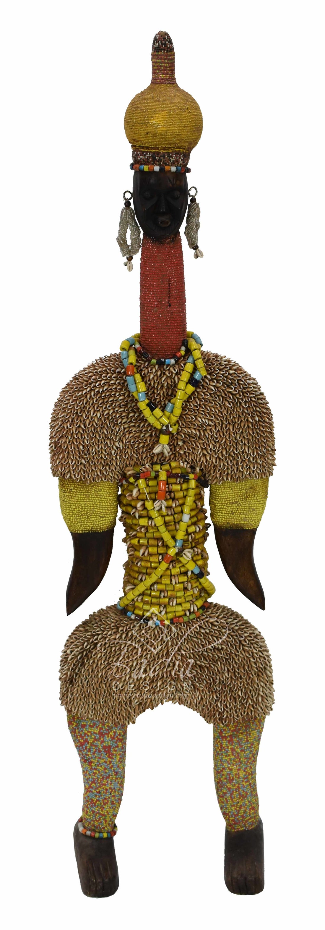 Tall African Handmade Beaded Sculpture